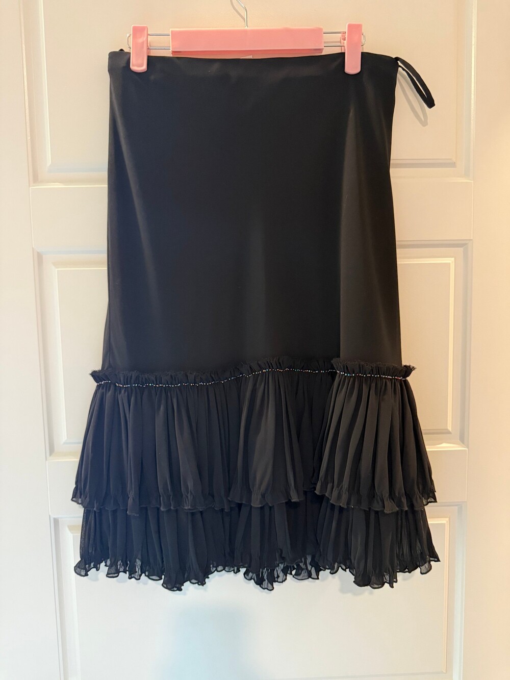 Maggy L Black Tiered Skirt Size 6